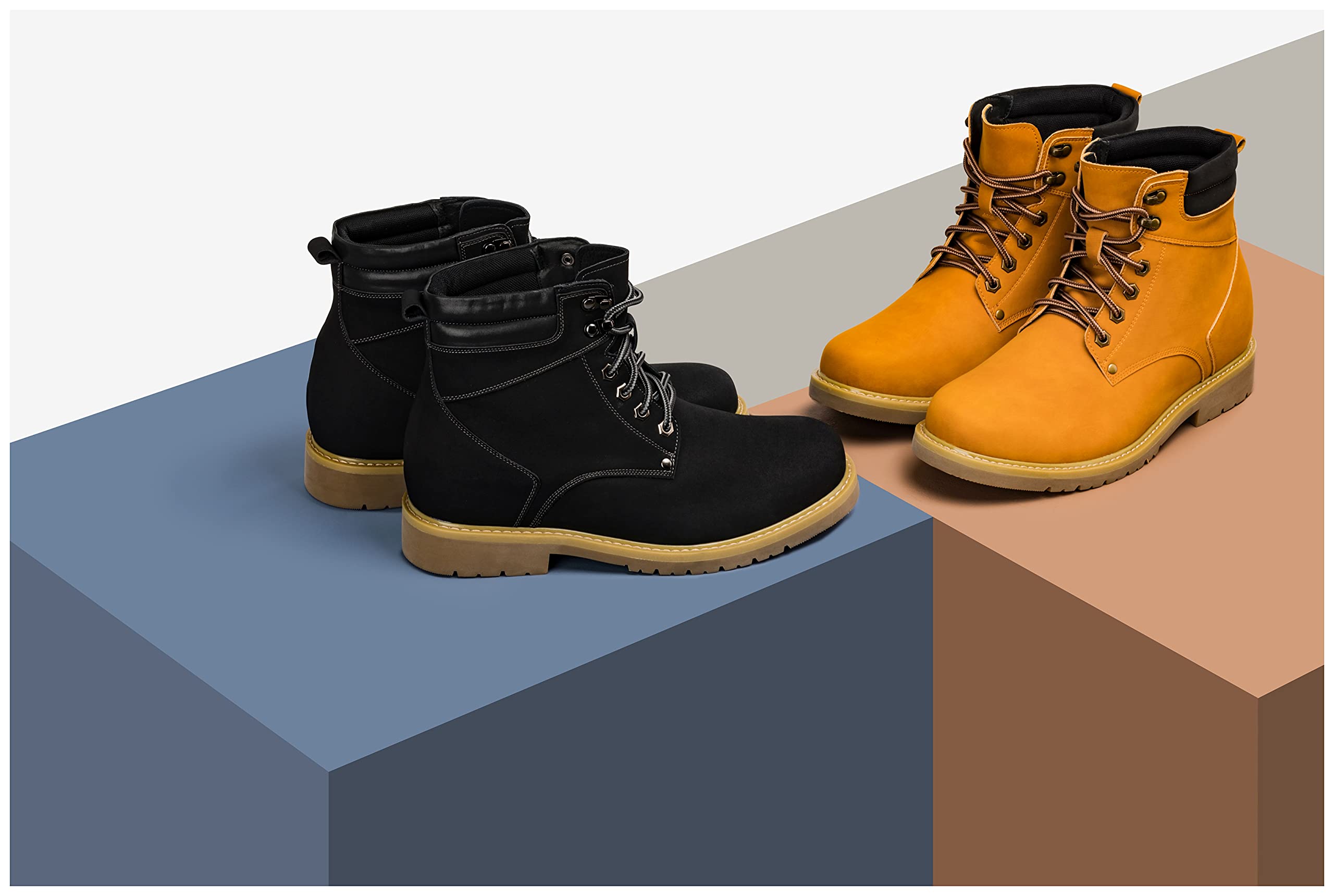 Amazon.com: CALTO Men's Invisible Height Increasing Elevator Shoes