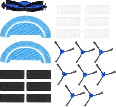 Replacement Accessory Kit for Conga 1090 Robot Vacuum Cleaner, Main Brush Side Brush Filter Mop Cloth Set, ABS Material, Compatible with Conga 1090, Includes 1 Main