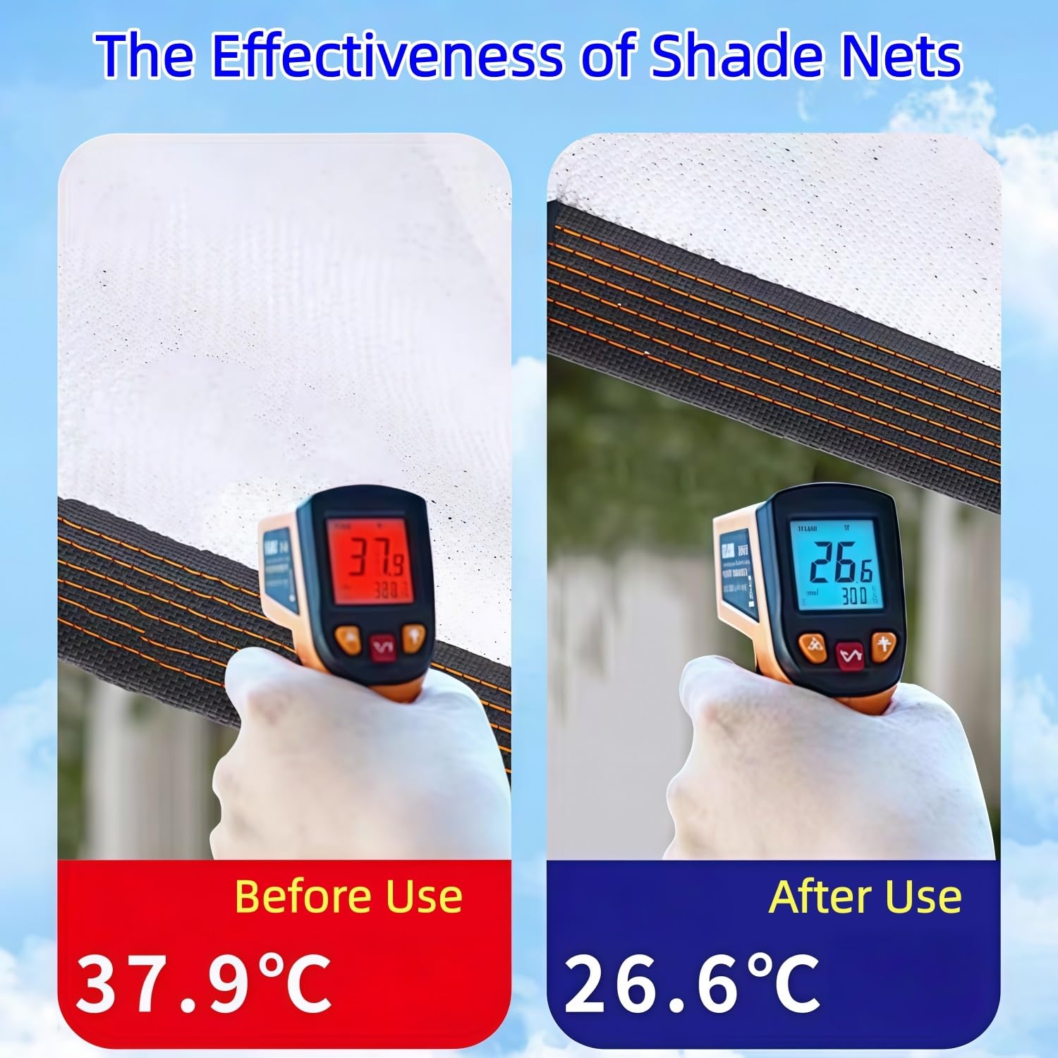 Outdoor Weiß Schattiernetz Schattierungsnetz Garten Schattennetz Mit Ösen HDPE 98% UV Beständiges Beschattungsnetz Ohne Bohren für Pflanze Scheune Außen Hof Dach Kühlung(3mx5m)