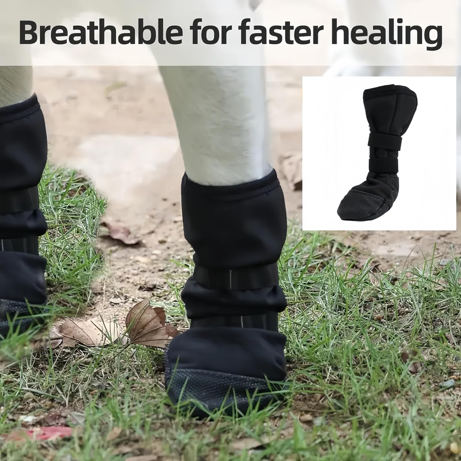 S-Size Dog Boots Paw Protector,Anti Slip Dog Socks Paws Stop Licking,D-og Leg Wound Cover,Waterproof Adjustable Do-g Leg Wound Protector,P-aw Protection,Do-g Sock for Injured P-aw,Small D-og Shoes 9