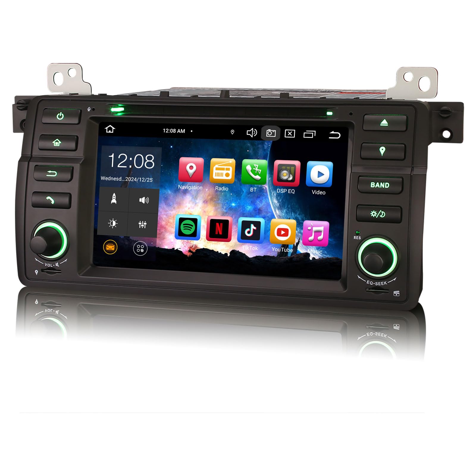 Erisin 7 Pulgadas 8-Core 4GB+64GB Android 13 Radio Coche Bluetooth Estéreo Navegación de Automóvil para BMW E46 Serie 3 M3 Rover 75 MG ZT GPS Carplay Android Auto WiFi DSP RDS OBD2 Dab+ USB FM CD DVD