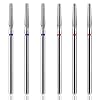 YUXIANLB 6pcs Cuticle Drill Bit, Diamond Nail Drill Bits Set with Case, Professional Manicure Tools 3/32 Flame Cuticle Clean Nail Carbide Bits for Home Salon