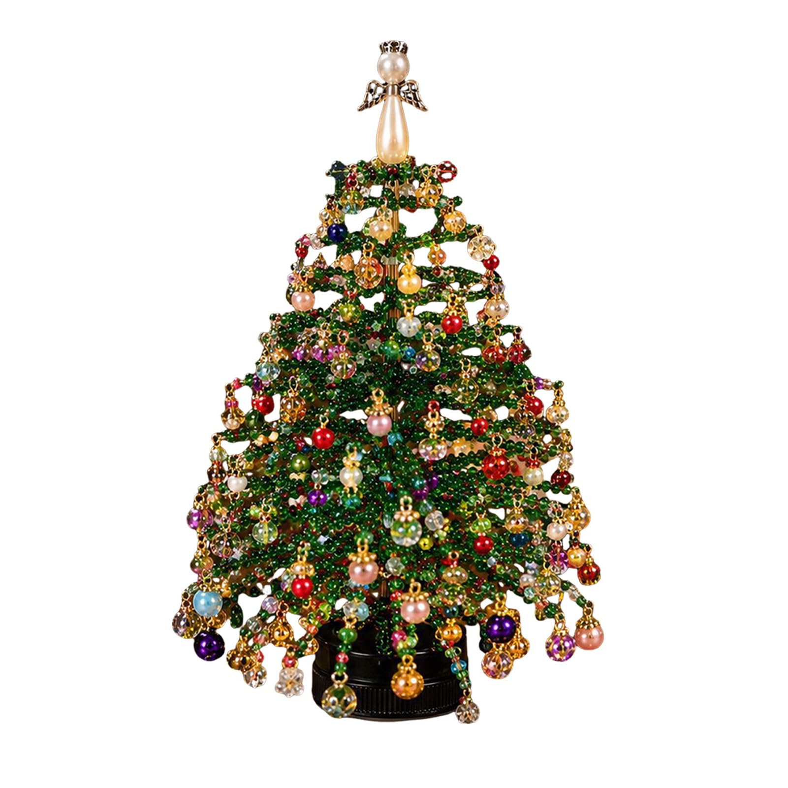 DIY Beaded Christmas Tree Kit, with LED Lights Colorful Beads，A