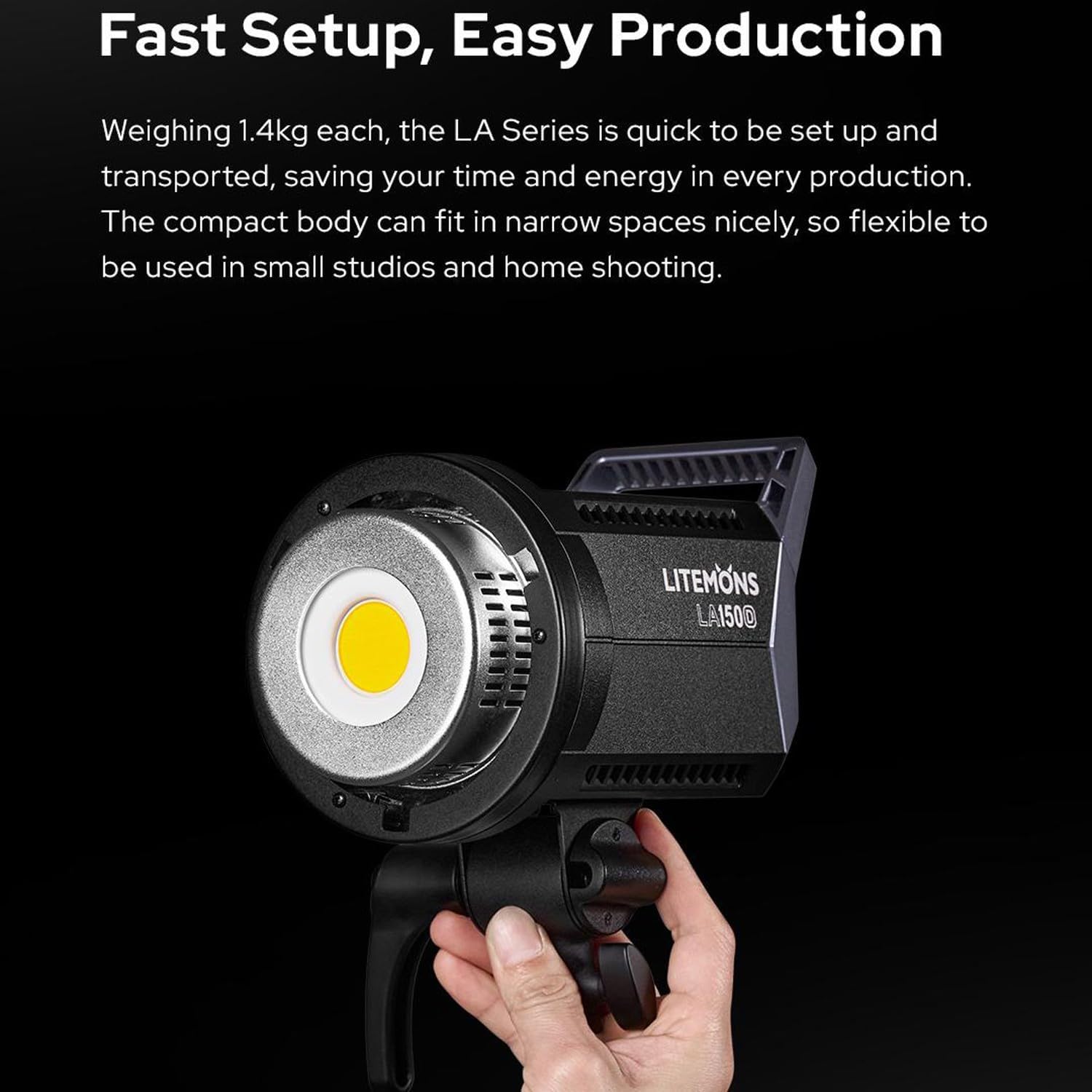 Godox LA150Bi -Luz LED de vídeo bicolor,190W,2800-6500K,101000 Lux a 1m,CRI 96+,TLCI 97+,Montura Bowens,LED Continua,8 Efectos FX,Brillo del 0-100%,Luz de Estudio con Control por Aplicación,para Vlogs