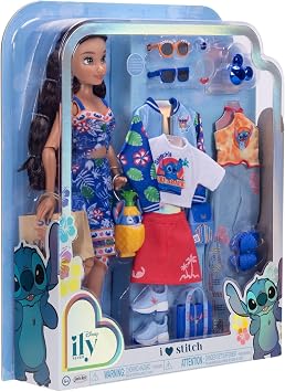 Disney ILY 4ever Fashion Dolls Inspired by Stitch 11.5 Tall with 13 Points of Articulation, Multi-Outfit Closet Set and a Glittery Mickey Ring for You!
