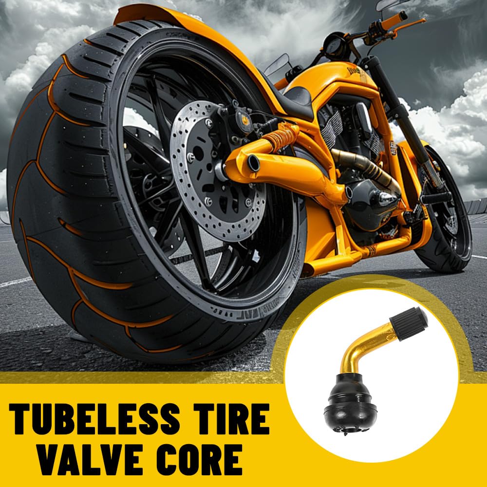 JRYXDS 4 Pezzi Valvole Pneumatici Tubeless In Ottone A 90°Valvola Pneumatici Tubeless Ottone Steli Delle Yalvole Per Pneumatici Di Moto, Auto E Biciclette - 5