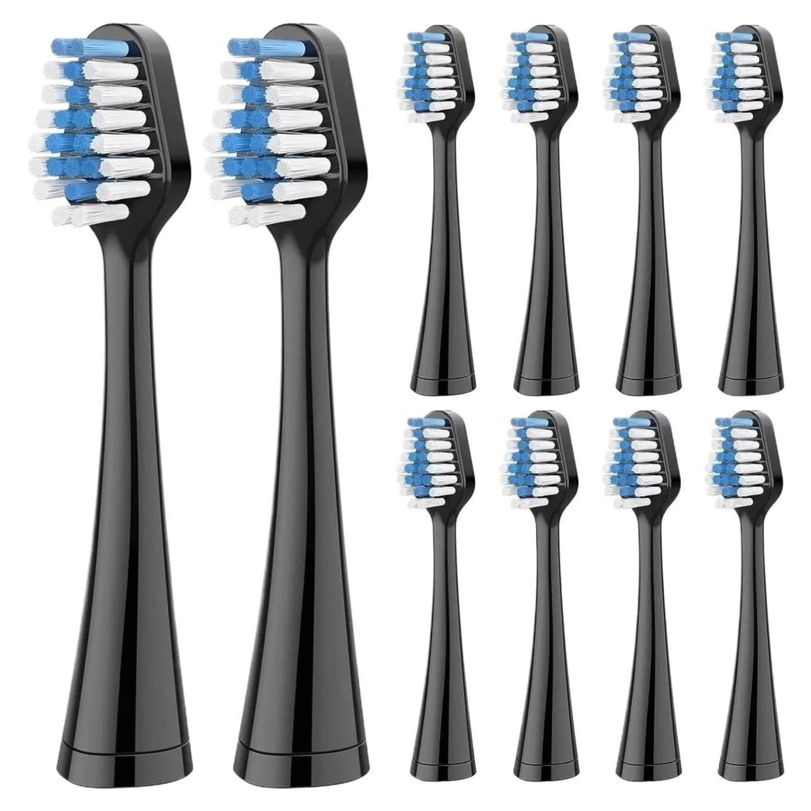 Testine Di Ricambio, Compatibile Con AquaSonic, Duo Series | Per Duo Series e Home Dental Center, non per Duo Series Pro, adulti, plastica, 9cm(10pcs BLACK)