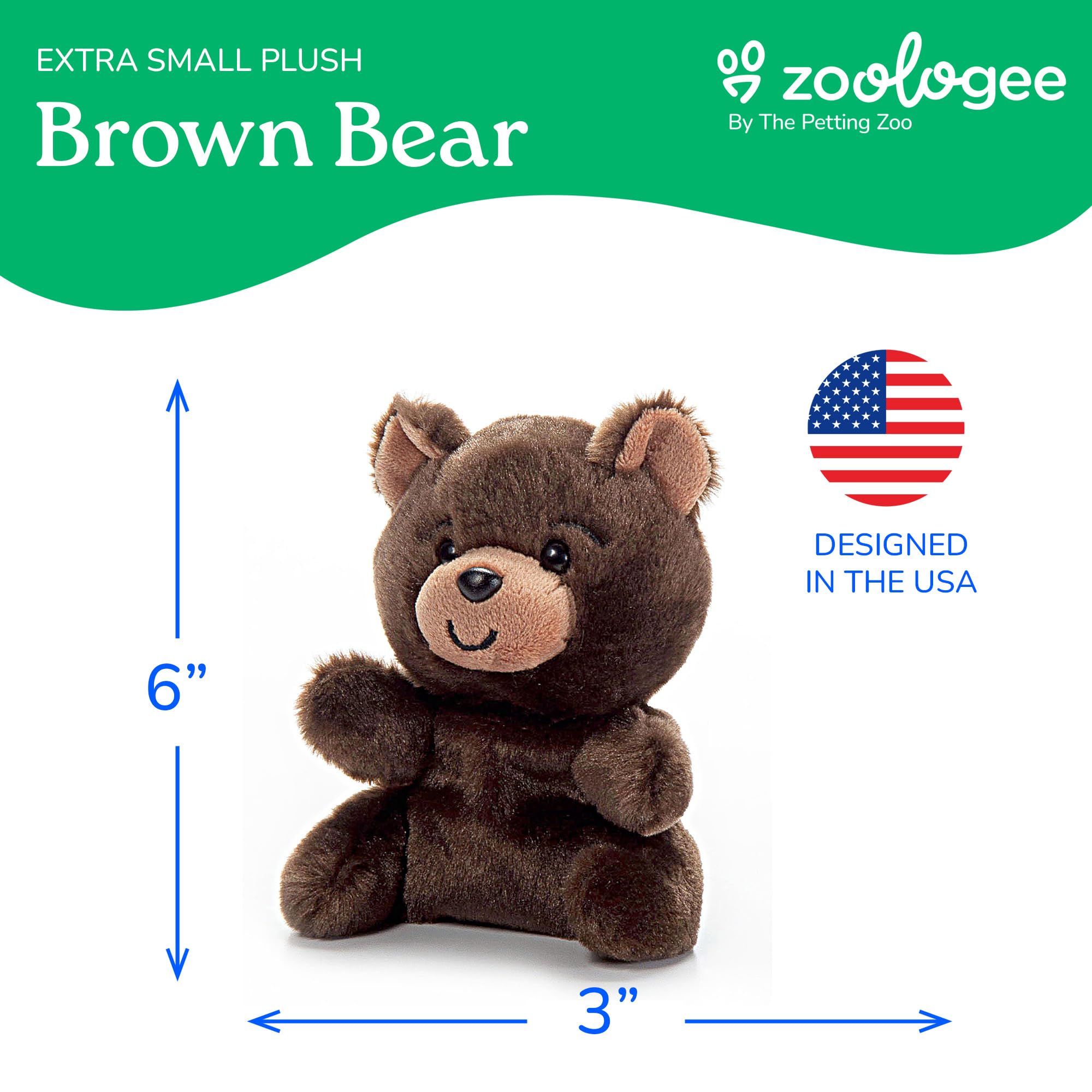 Amazon.com: The Petting Zoo Brown Bear Stuffed Animal Plushie