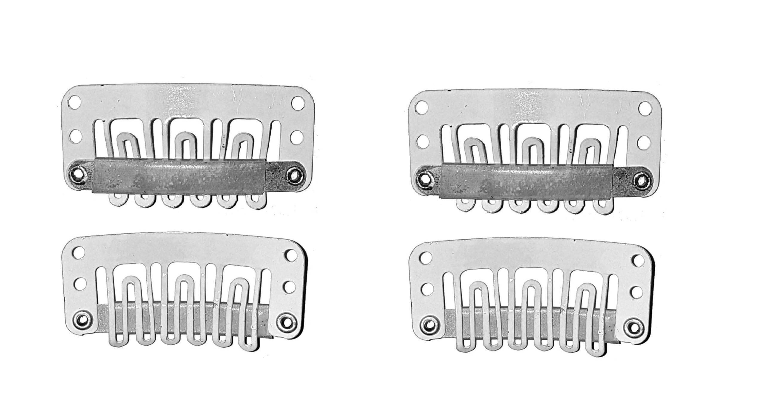 Hair Extension Clips For Women & Men (4 Pcs) - Hair Patch | Extension Attached W Clip Wig Clips (silver) (3.4 cm) (Pack Of 4)-image-5