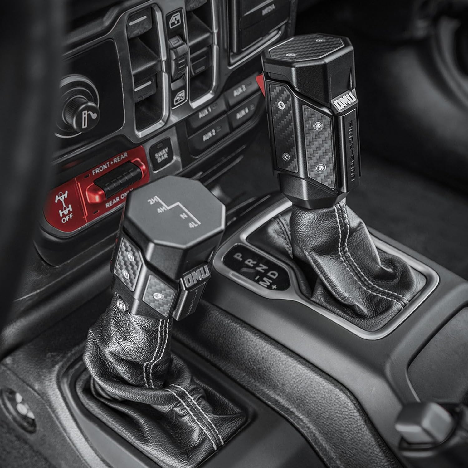 MAIKER OFF ROAD Shift Knob Handle Gear Shift Lever Knob Shifter Transfer Case Lever Head for Jeep Wrangler JL 2018-2023