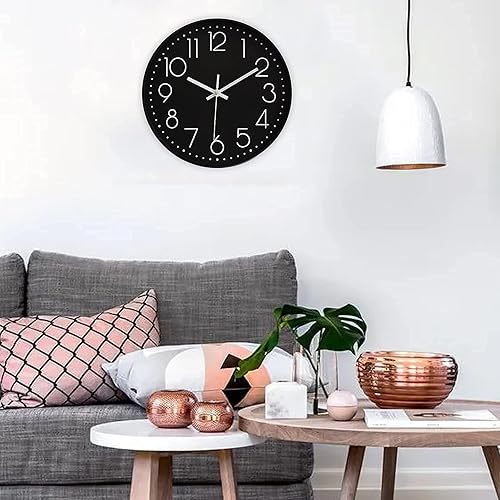 Miniatura 6 de Relojes de pared de cocina Preciser estilo vintage, reloj de pared sin tictac, funciona con pilas, cuarzo analógico, movimiento silencioso, reloj