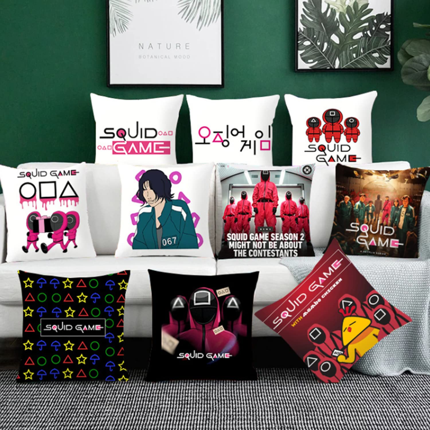 Amazon.co.jp: イカゲーム Squid Game クッションカバー 座布団