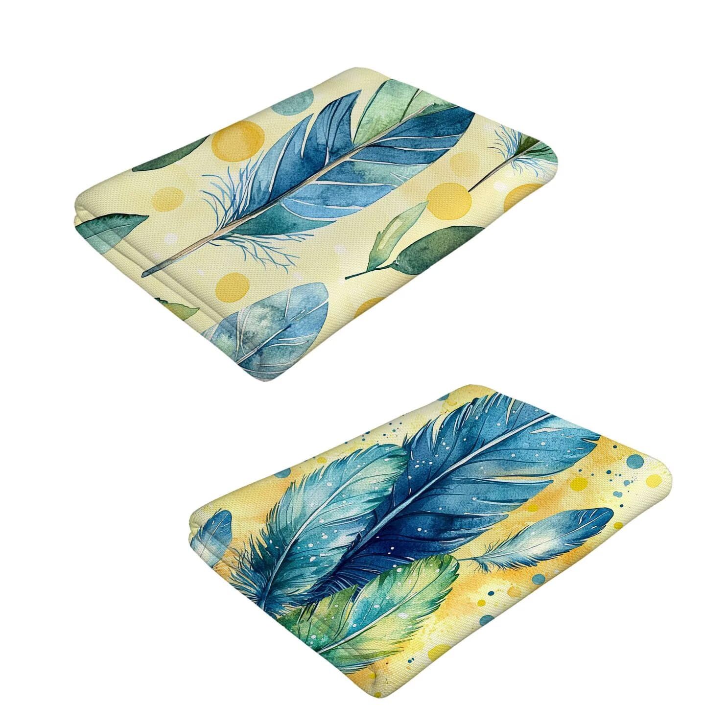Telo Mare Microfibra Grande - 100 x 200 cm Telo Mare 2 Pezzi, Antisabbia, Asciugatura Rapida, Ultra Assorbente, Estate Spiaggia Asciugamani Bagno Asciugamano Microfibra, Donna Regali (Piume) m-1056