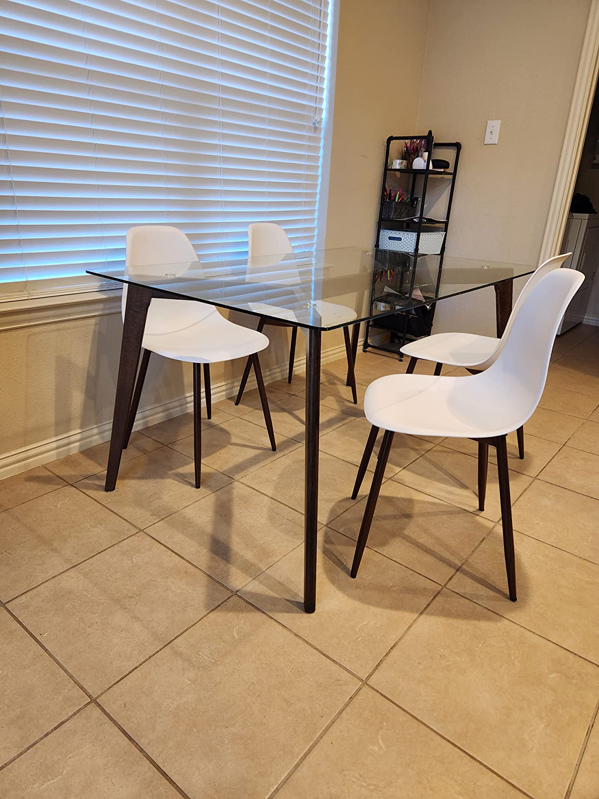 33/mo Finance EdgeMod Landon Sculpted Dining Chair in White (Set of