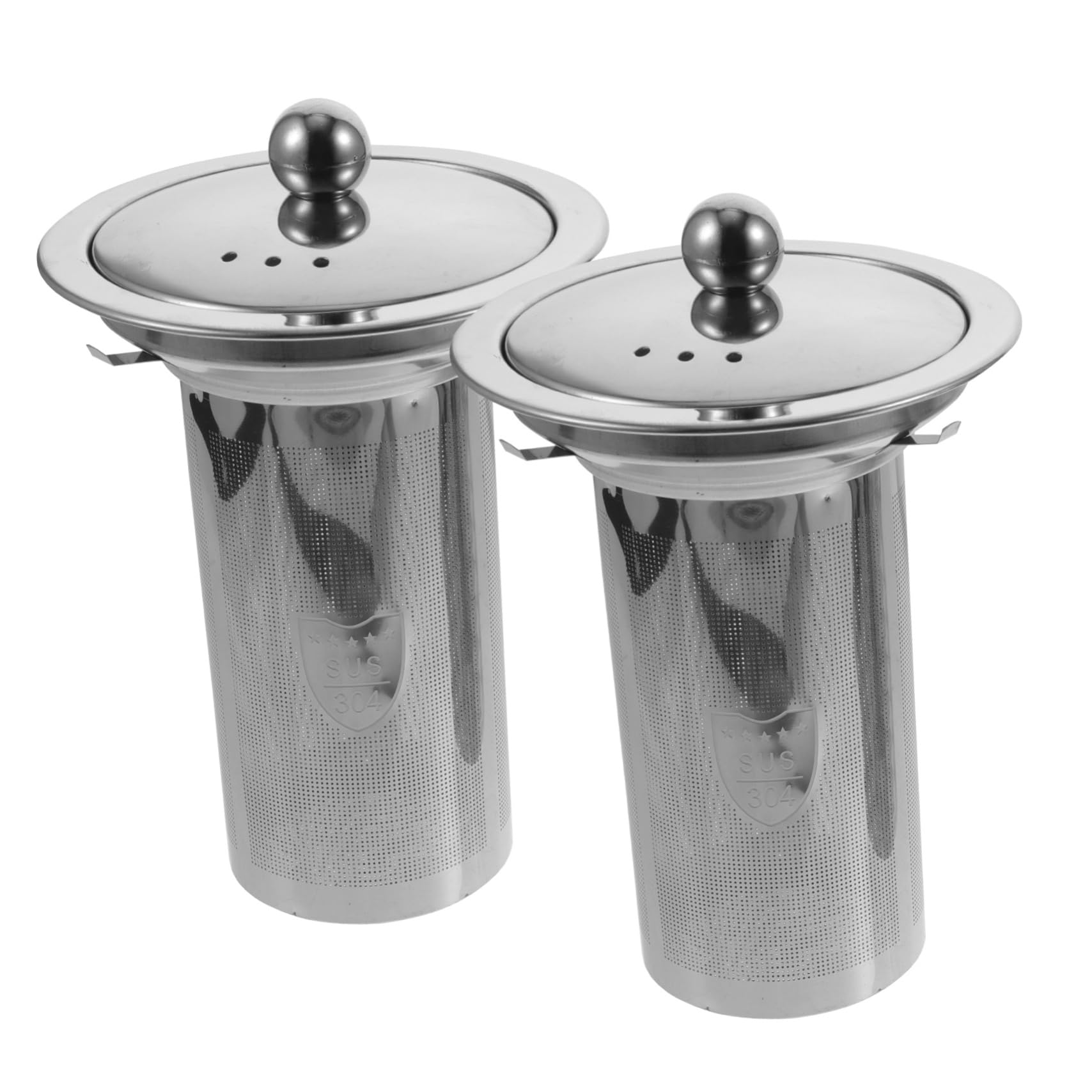 GOOHOCHY2 Pcs Tea Infuser Strainers for Loose Leaf Tea Fine Mesh Tea Steeper with Lids Reusable Tea Filter Insert for Teapots and Mugs Tea Strainer for Loose Tea