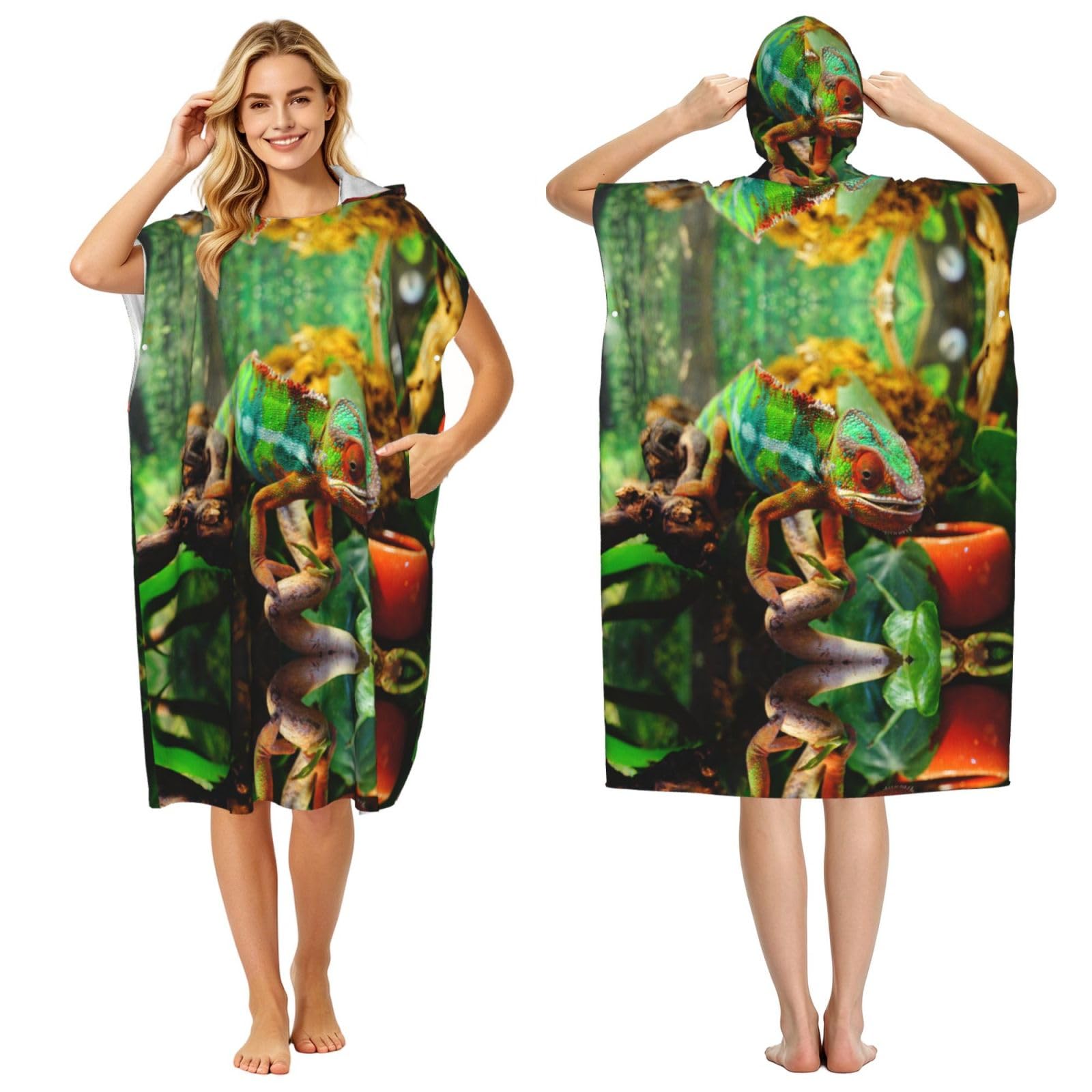 Poncho surf en microfibre ultra léger et absorbant avec capuche