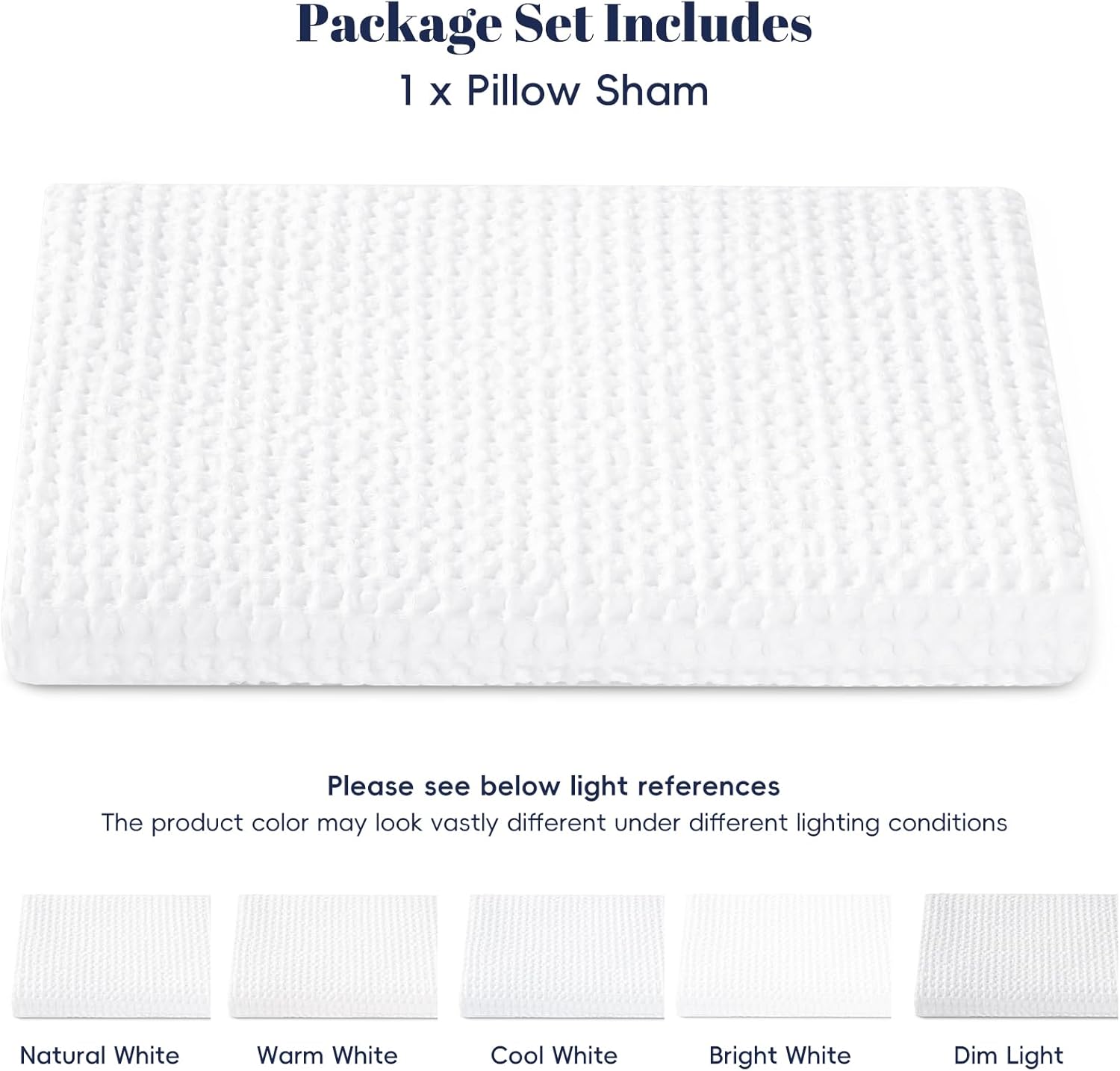 PHF 100% Cotton Waffle Body Pillowcase with Zipper, 1 Pack 20" x 54" Soft Skin-Friendly and Breathable Pillow Sham, No Filling, Aesthetic Woven Waffle Weave Body Pillow Cover for Bed, White - Image 6