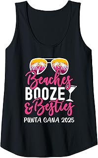 Womens Weekend Girls Trip 2025 Punta Cana Beaches Booze and Besties Tank Top