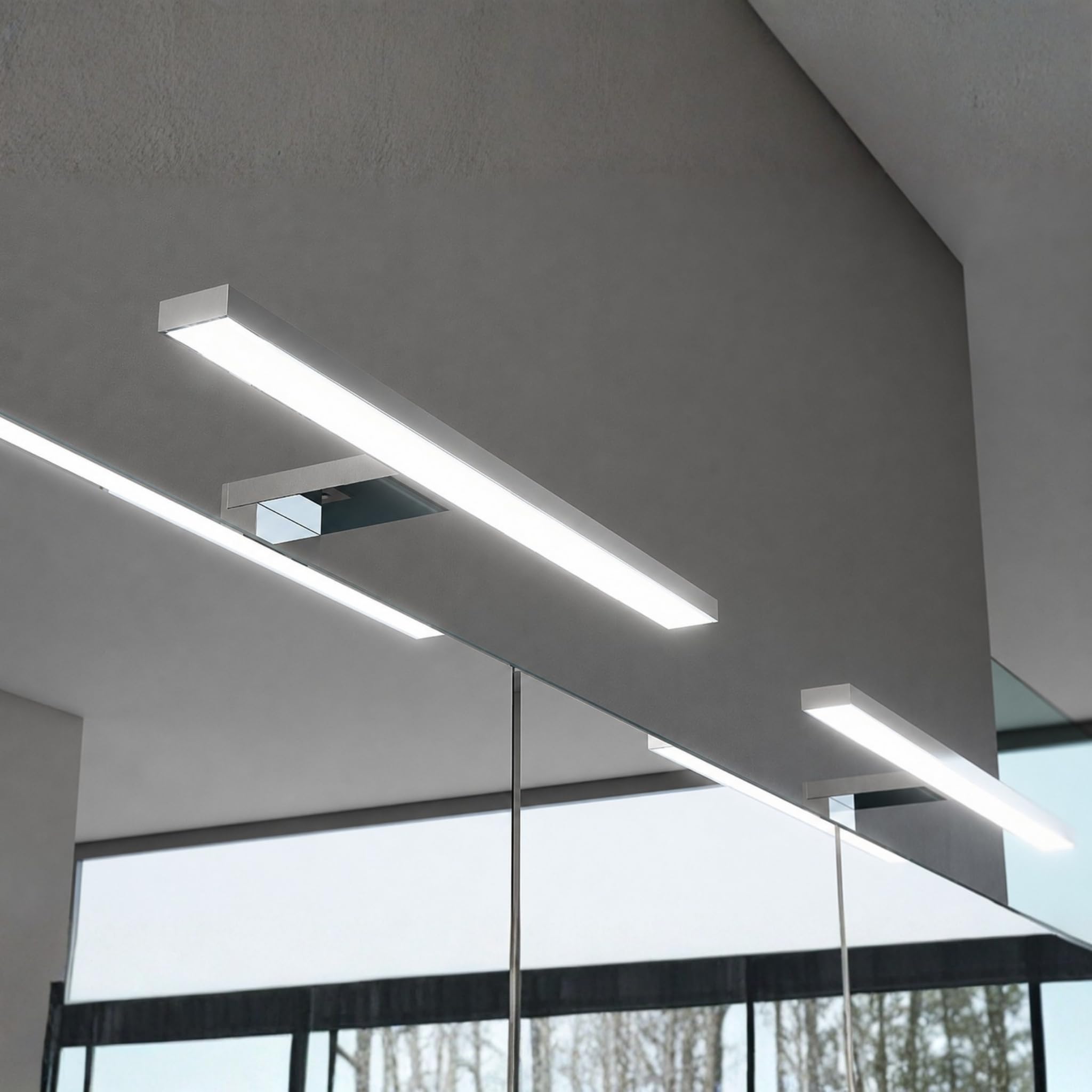 kalb | LED Badleuchte 400mm verchromt Spiegelleuchte 230V IP44 für Bad Spiegel 3000K warmweiß oder 4000K neutralweiß (Warmweiß)
