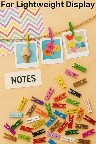 Miniatura 6 de LWR CRAFTS Mini pinzas de madera 15 colores 100 unidades por paquete 1 pulgada (2,5 cm) (Todo)
