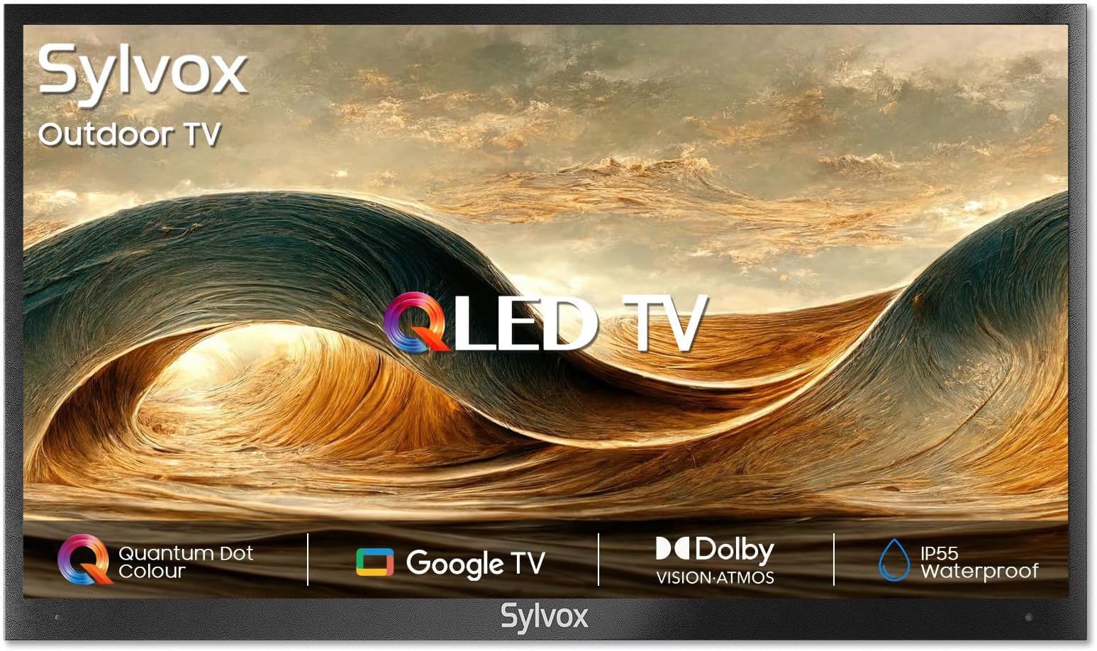 Outdoor TV, Smart QLED TV 43 inch, Weatherproof Outdoor TVs Support Google Assistant, 4K UHD, Wide Viewing Angle, IP56 Waterproof, 1000 Nits Partial Sun QLED Television(2026 Model)