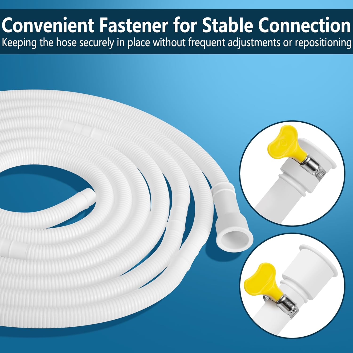 16.5 Ft Dehumidifier Drain Hose 3/4" FHT- Cuttable Leakproof Dehumidifier Discharge Hose for Drainage- Flexible Universal Corrugated Drain Hose Replacement with Clamp for Most Dehumidifier