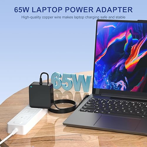 Miniatura 5 de Adaptador de CA de 65 W, 20 V, 3.25 A, cargador para laptop compatible con Lenovo IdeaPad 110 130 310 320 330 510 100S 130S 530S 710S S310 S340 Flex