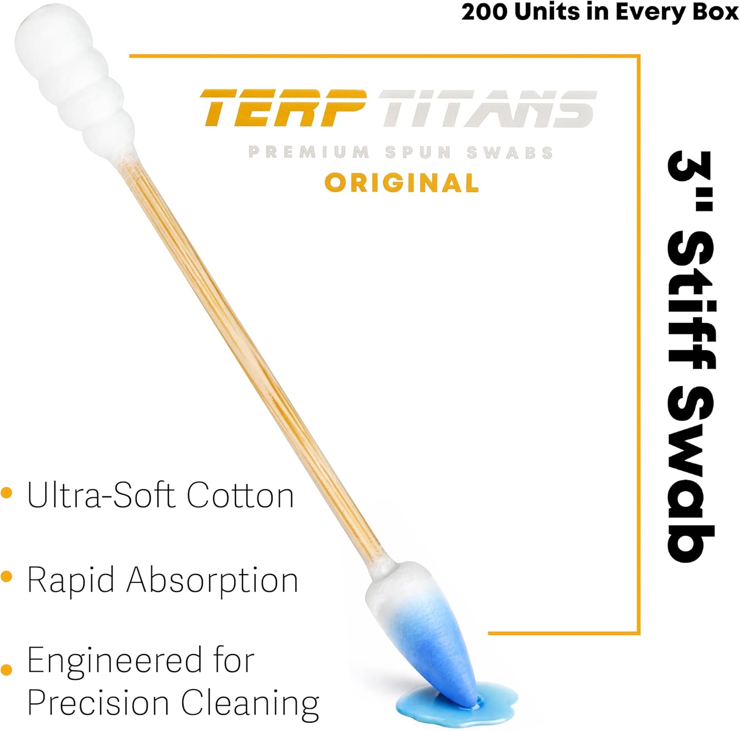 TerpTitans Original – Bboo Cotton Swabs | -Tip: Spiral for Maximum