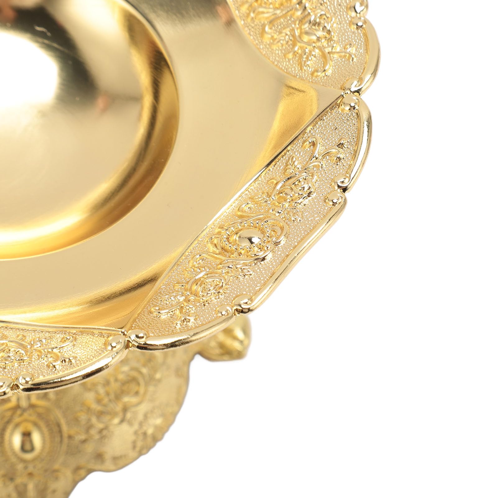 Vassoio da Portata in Stile Europeo, Piatto di Frutta Decorativo, Portaoggetti per Snack Alle Noci, Sala da Pranzo, Ornamento da Tavolo in Lega di Zinco Argento per la (Oro)