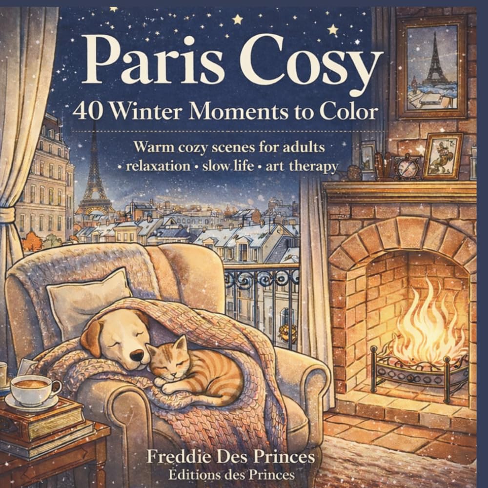 Paris Cosy – Winter Moments to Color: 40 cozy scenes to relax, slow down and enjoy the moment (Cozy Coloring Collection)