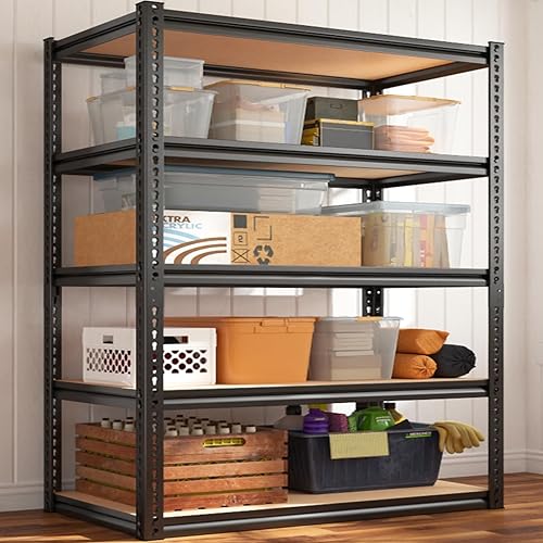 Miniatura 8 de REIBII Estantería de garaje de 72 pulgadas de alto, estantes de almacenamiento resistentes, 2000 libras, estantes de almacenamiento de metal