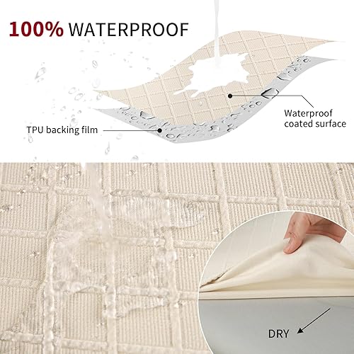 Miniatura 10 de YISUN Juego de 4 fundas para asiento para silla, de piel sintética, impermeables, para sillas de comedor, fundas protectoras para sillas de comedor,