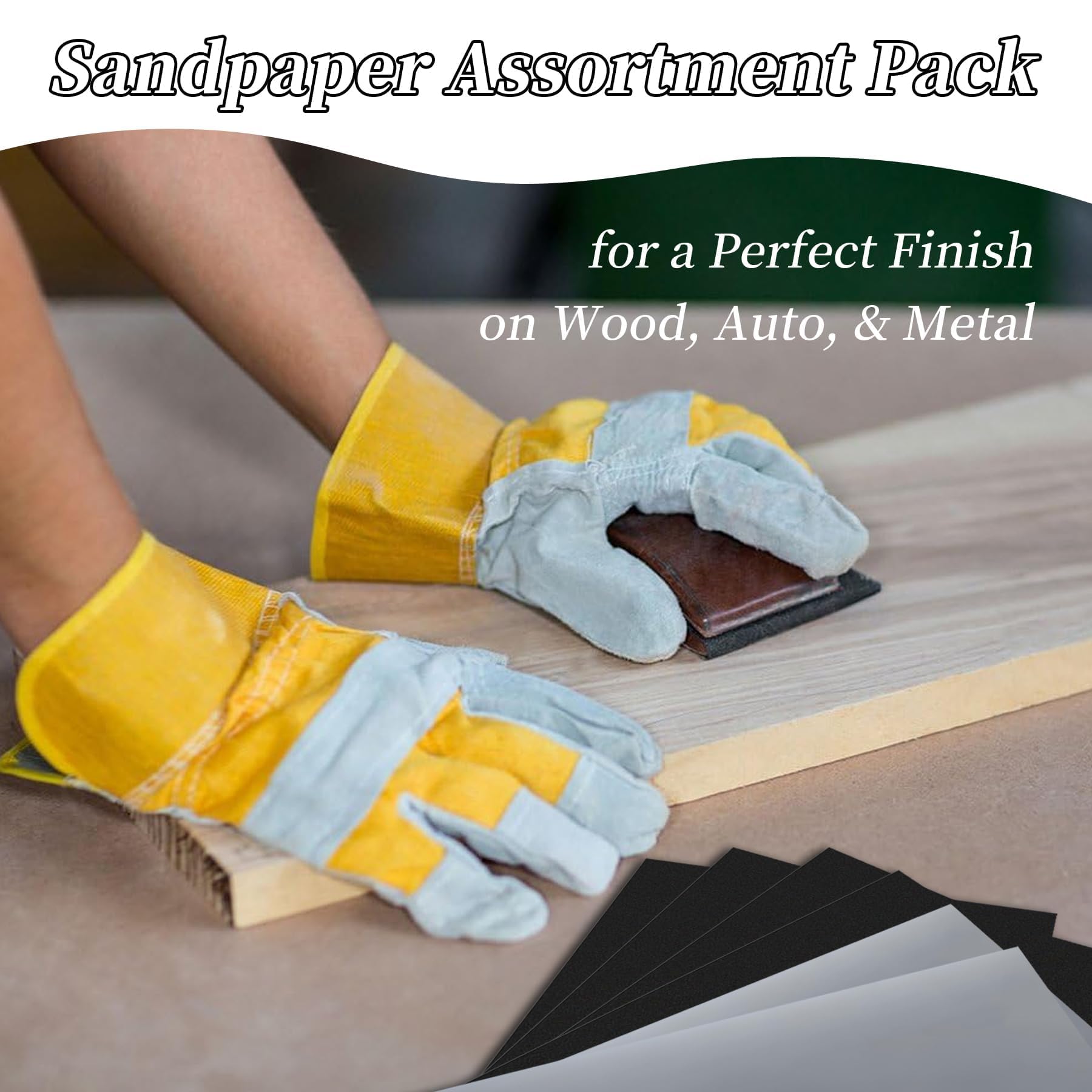12 Stück Profi Schleifpapier Set 280 x 210 mm, Körnung 1000 1500 2000 3000 4000 5000, Nass und Trocken für Auto Metall Holz Lack Wände Glas Schleifen 