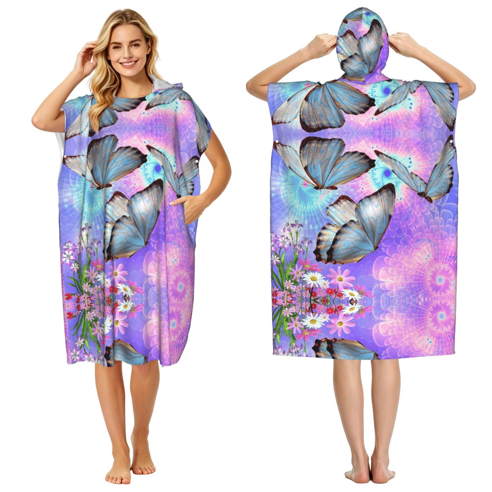 Poncho de plage à capuche pour le surf et la natation cet été