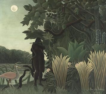 Get Custom Art Henri Rousseau - The Snake Charmer, Canvas Art Print Wall Decor - 24x28 Inches