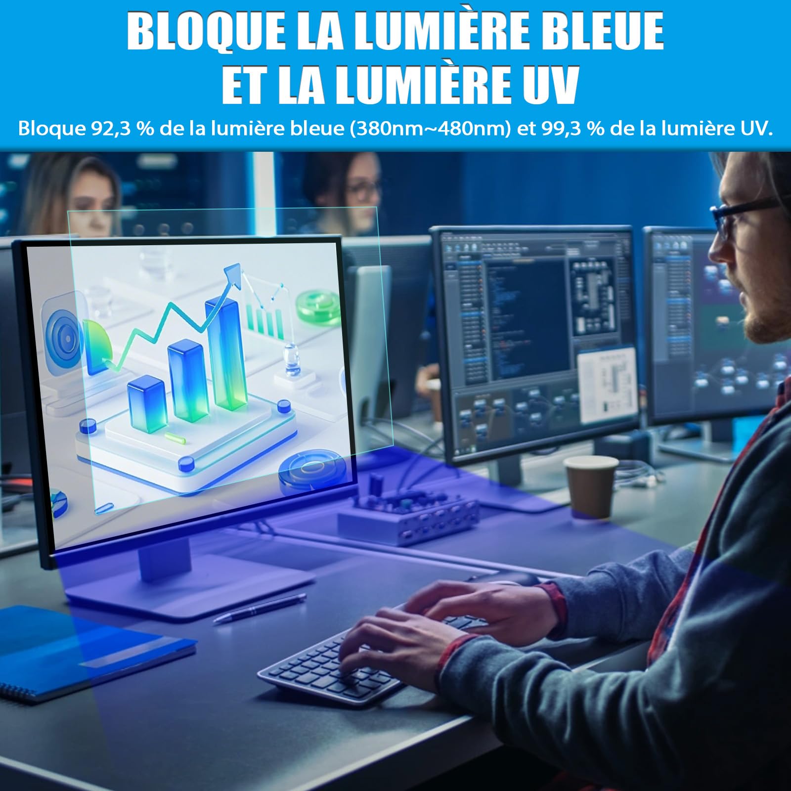 PYS Filtre Anti Lumiere Bleue PC 24 Pouces 16:9, Amovible Protection Ecran 24 inch, Film Mat Ecran PC 24 Pouces, Protege Anti-reflet Moniteur 24 Pouces
