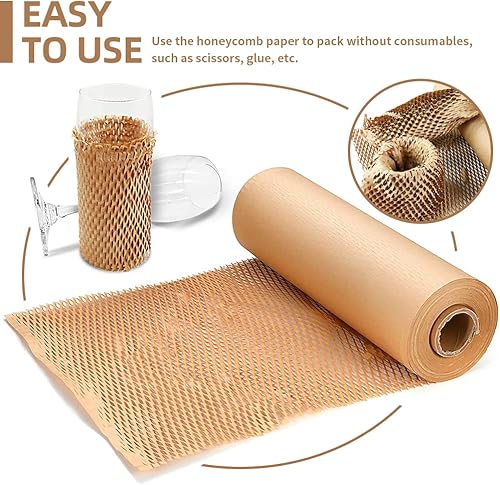Miniatura 6 de Packing Paper 15x333 Eco Friendly Honeycomb Cushioning Wrap Roll for Packing  Moving Shipping Suppliers Recyclable Honeycomb Paper Bubble Paper