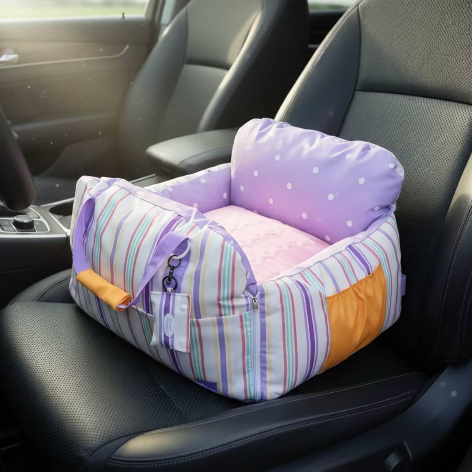 kowaku Trasportino per Cani Trasportino Borsa Gabbia Cuccia con Cinghie E Clip Integrate per in Auto Interno Morbido E Pannello Rinfrescante Tessuto 600D, Viola Selene, M Suggerito Entro 8 Jin