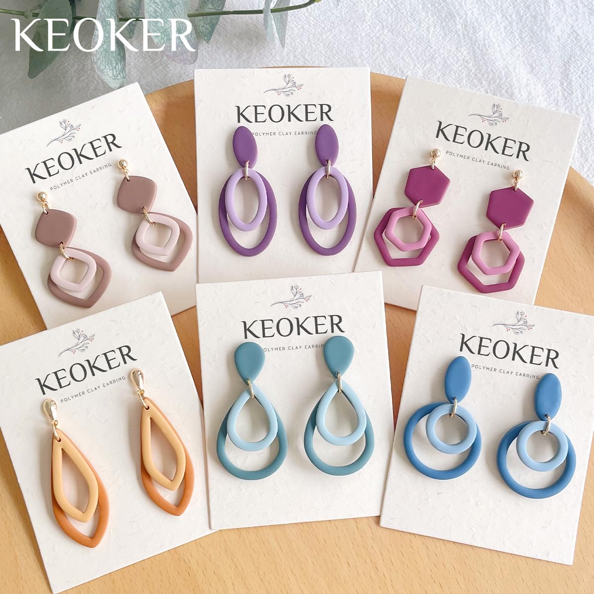 Keoker Concentric Circle Clay Cutters for Polymer Clay Jewelry, 12 Shapes Organic Polymer Clay Cutters for Earrings - Image 3