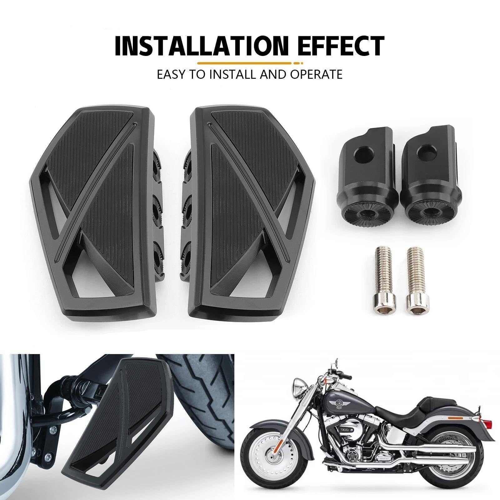 Vordere Fußrasten Motorräder Für Harley Für Softail Für Fat Boy Sport Glide FLSB Street Bob FXBB Fat Bob 2018-2023 Motorrad Dielen Phantom Front Fußrasten Motorrad Hinten Set(Rear Floorboards B)