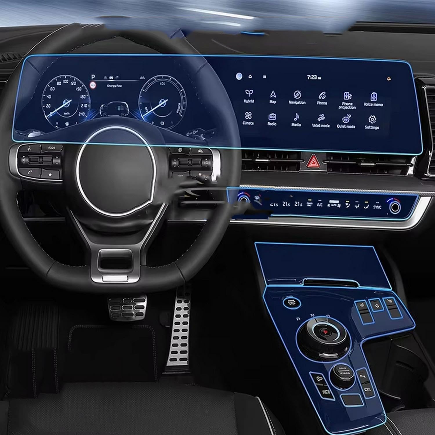 Pellicola adesiva per console centrale auto, per navigazione, in TPU, antigraffio, per Kia Sportage NQ5 2022 2023