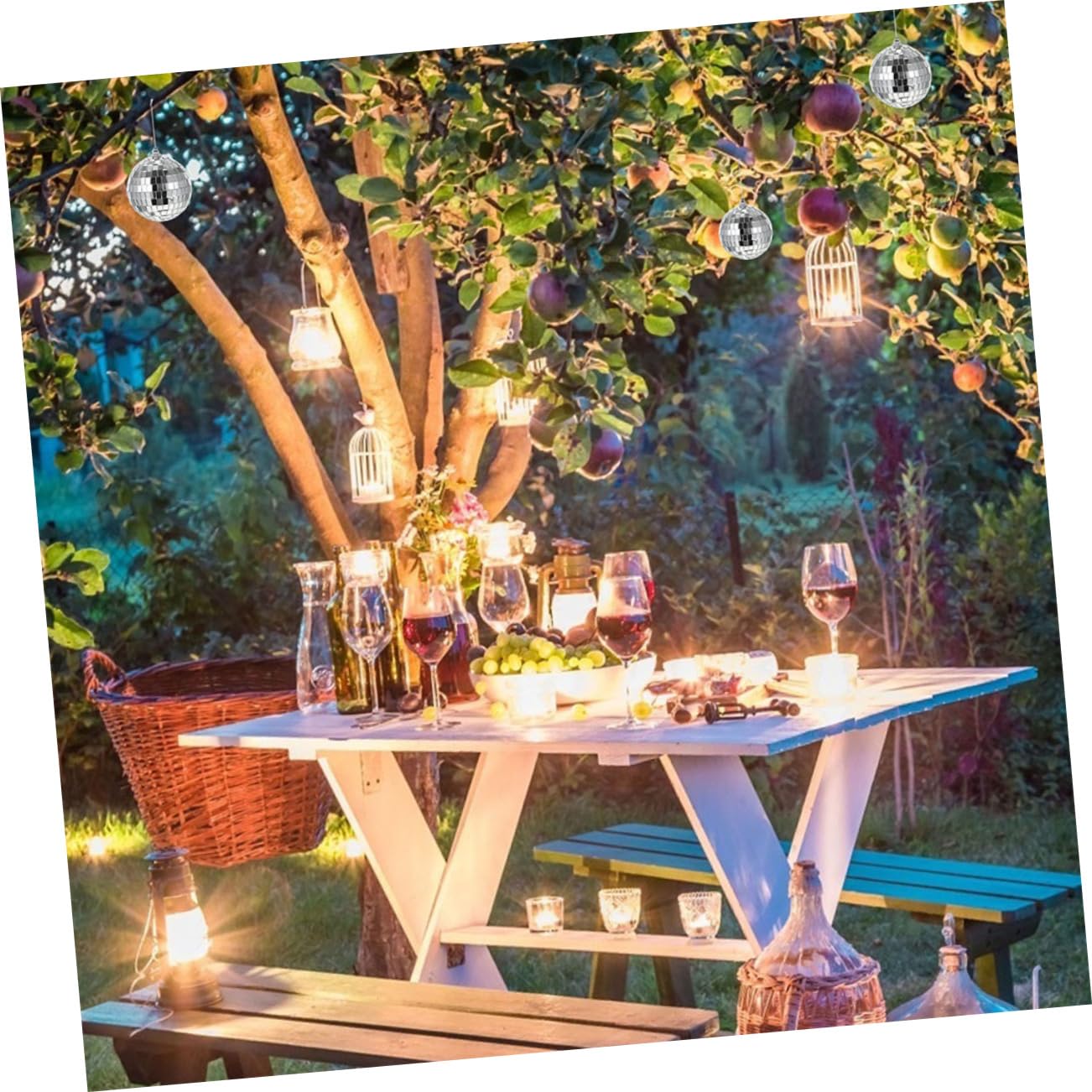 GOOHOCHY 4pcs Disco Ball Ornament Reflective Glass Spheres for Party Decorations Neon Table Decorations for Birthday Wedding Bachelorette Party