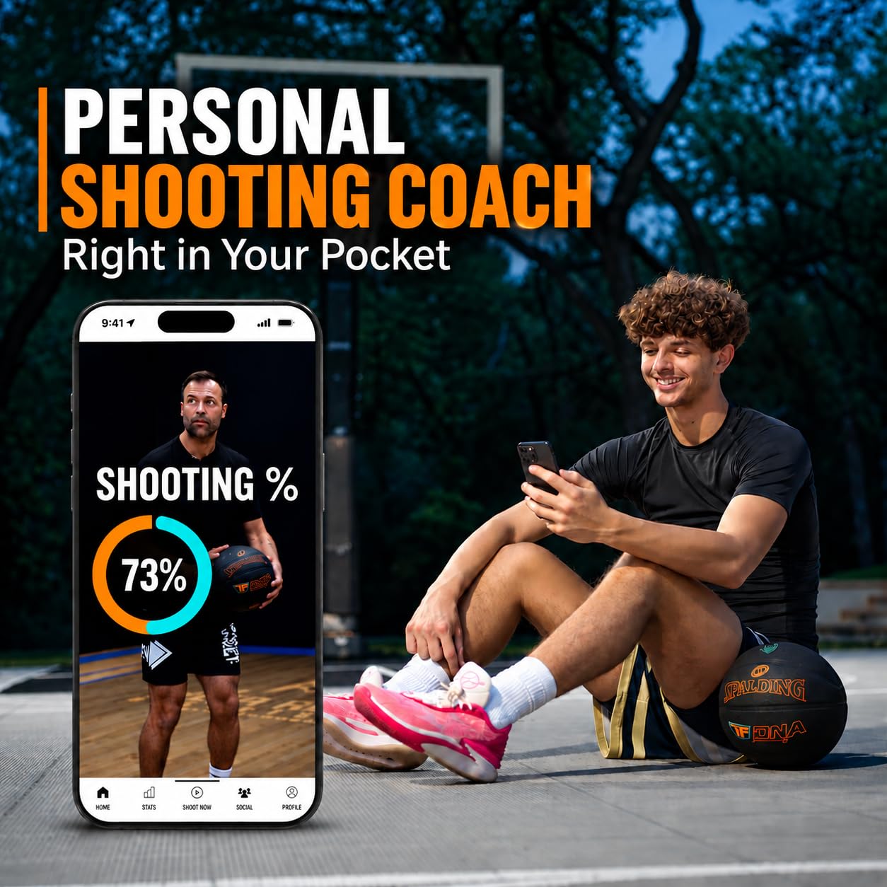 Spalding TF DNA Smart Basketball + App | Kids to Pro | Shoot Track Improve - ‎Taglia 6 + 12M Abbonamento