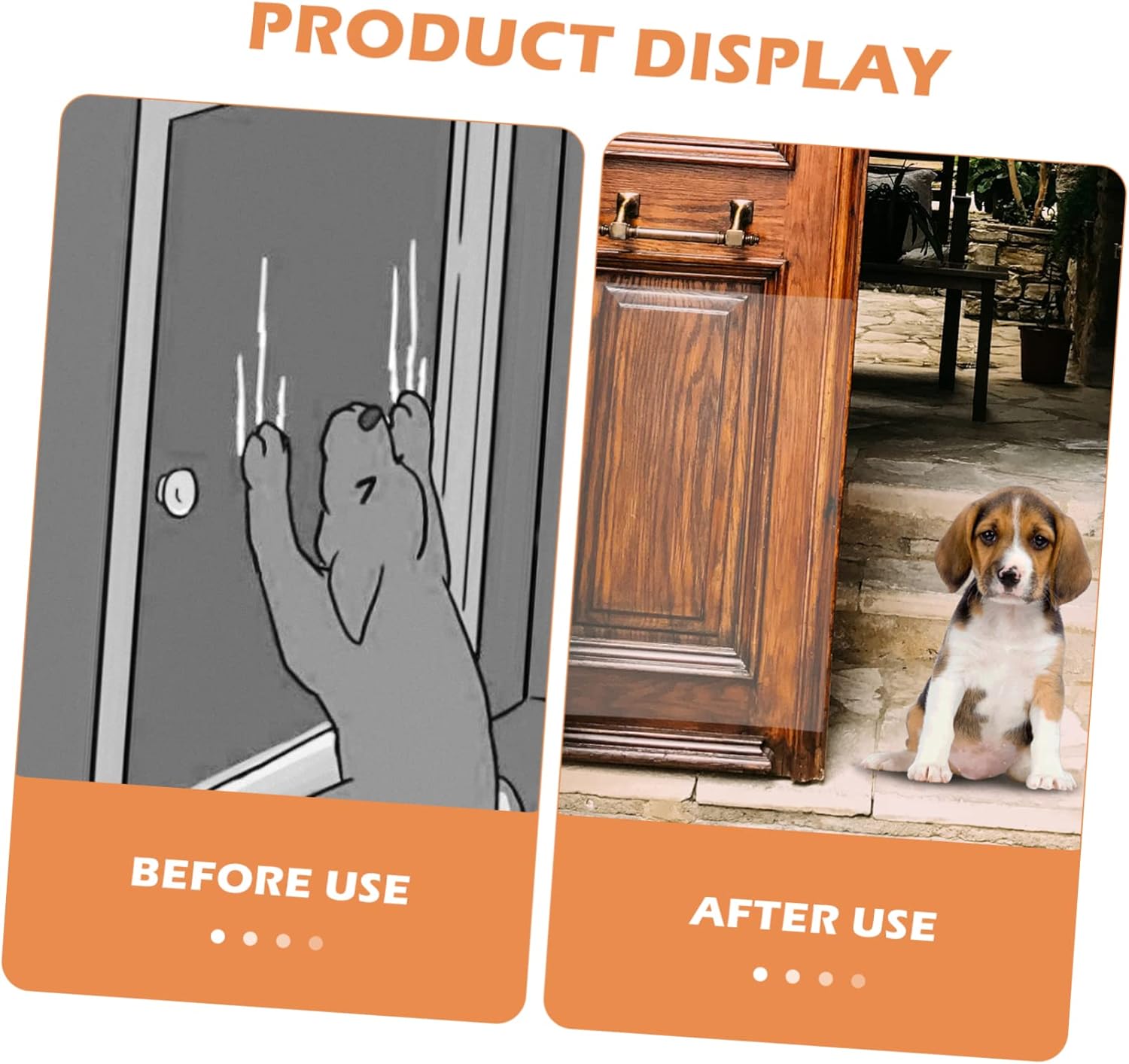 2PCS Dog Scratch Door Protector PVC Door Protection Sticker Adhesive Wear-Resistant Scratch Shield for Home Use Dog Scratching Guard