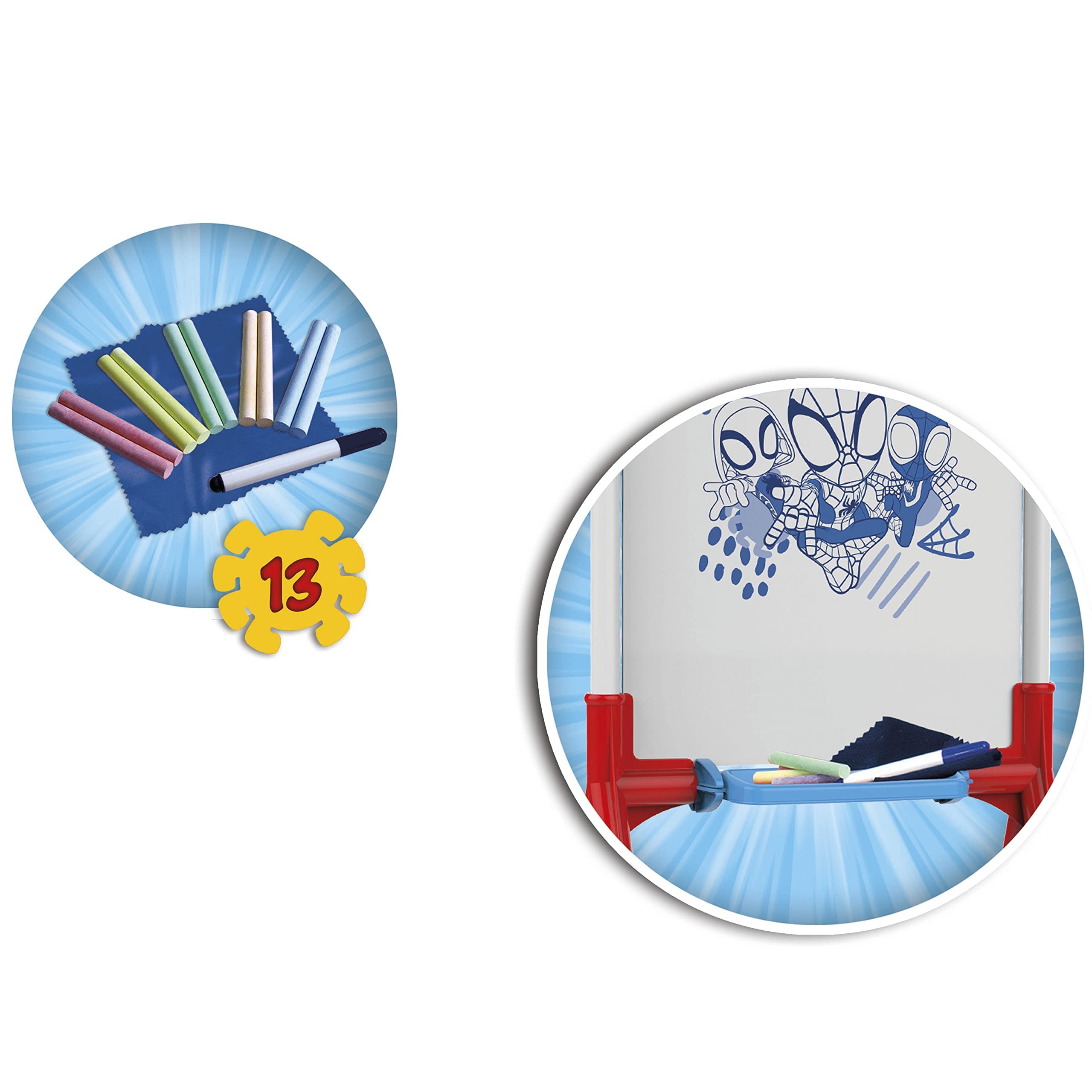 Chicos - Lavagna per Bambini Spidey | Lavagna con Cavalletto 2 in 1 Reversibile | Giochi Educativi Creativi | per Bambini 3 Anni (53033)