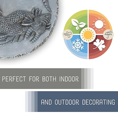 Vista 18 de NAT & Jules - Carácter animal dimensional para interiores y exteriores, 12 pulgadas, redonda, de resina fundida, piedra decorativa para jardín