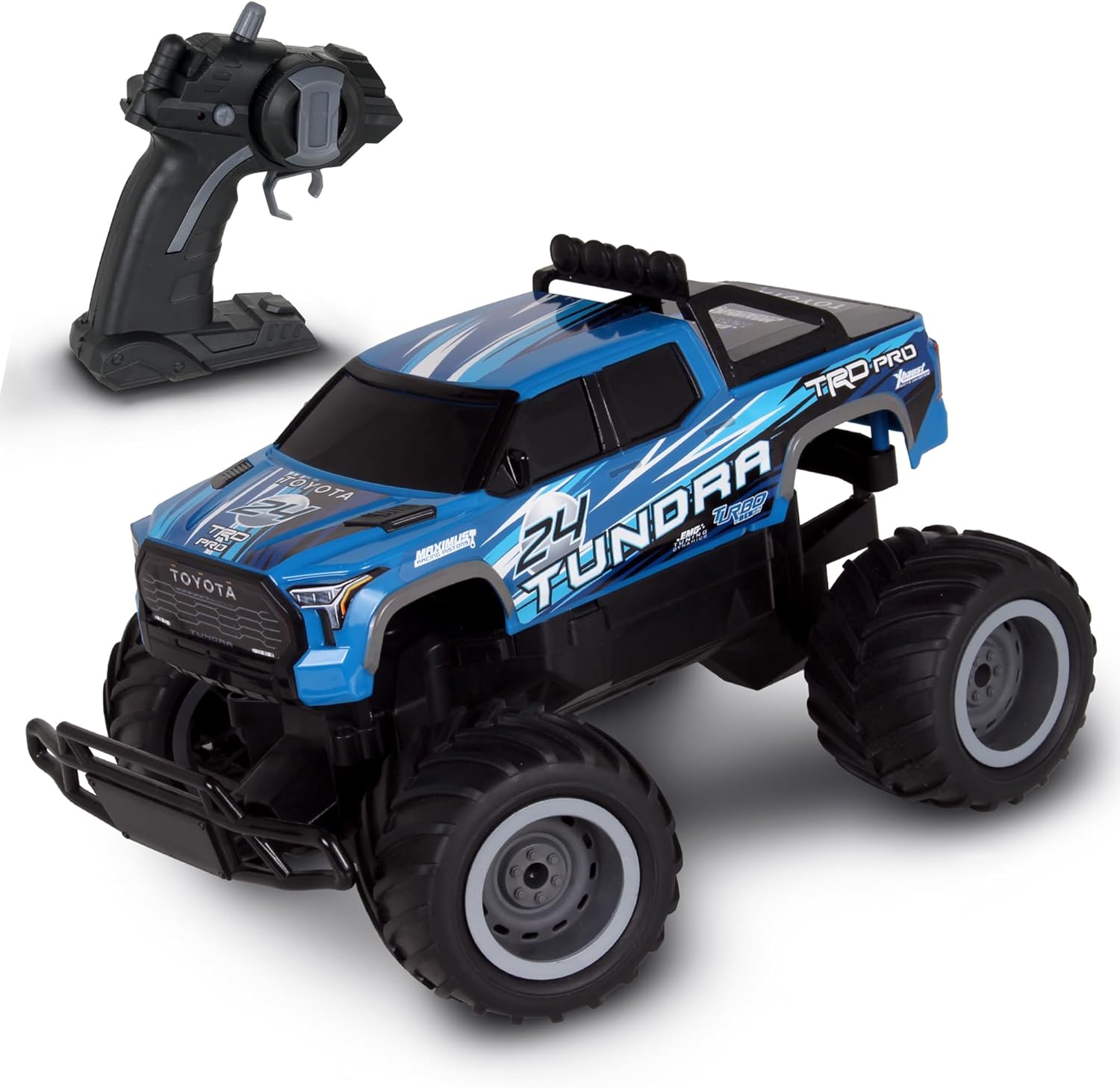 Mean Machines: RTR RC - Toyota Tundra - Blue - 2.4 Ghz High Performance for Donuts & Wheelies, Turbo Boost, Ready-to-Run Radio Controlled Vehicle