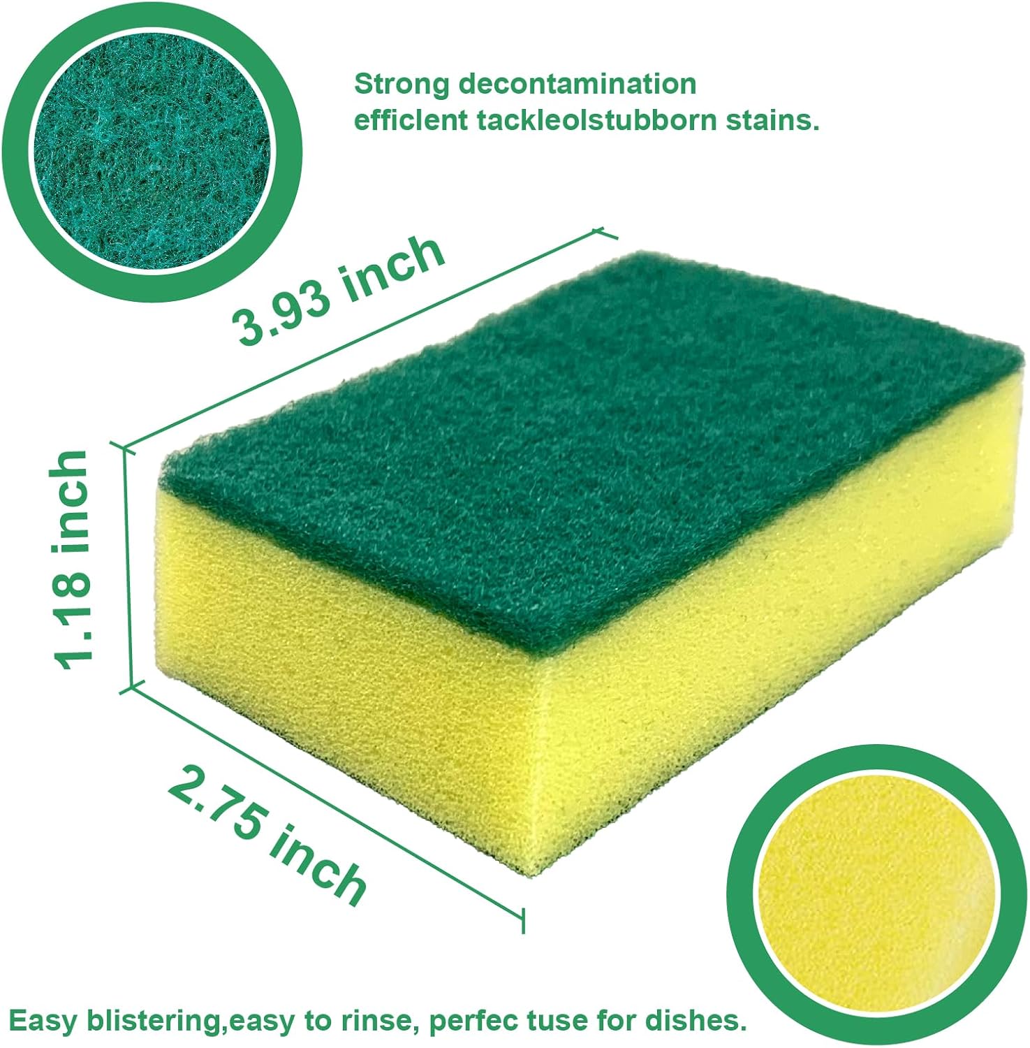 Kitchen Cleaning Spons, Scrub Spons, Non-Scratch Scrub Dish Spon