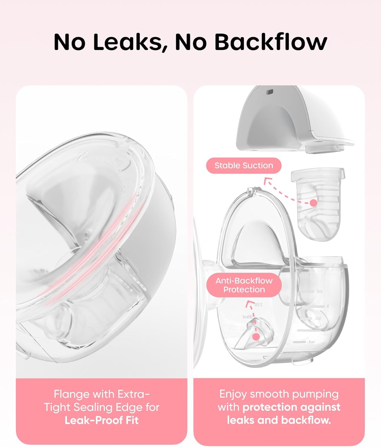 Nuliie S32 Wearable Breast Pump Hands-Free, More Private Electric Pump, 4 Modes 9 Suction Levels, 24mm Flange with 13/15/17/19/21mm Inserts, Easy Clean & Anti-Leak Design (2 Packs, White)
