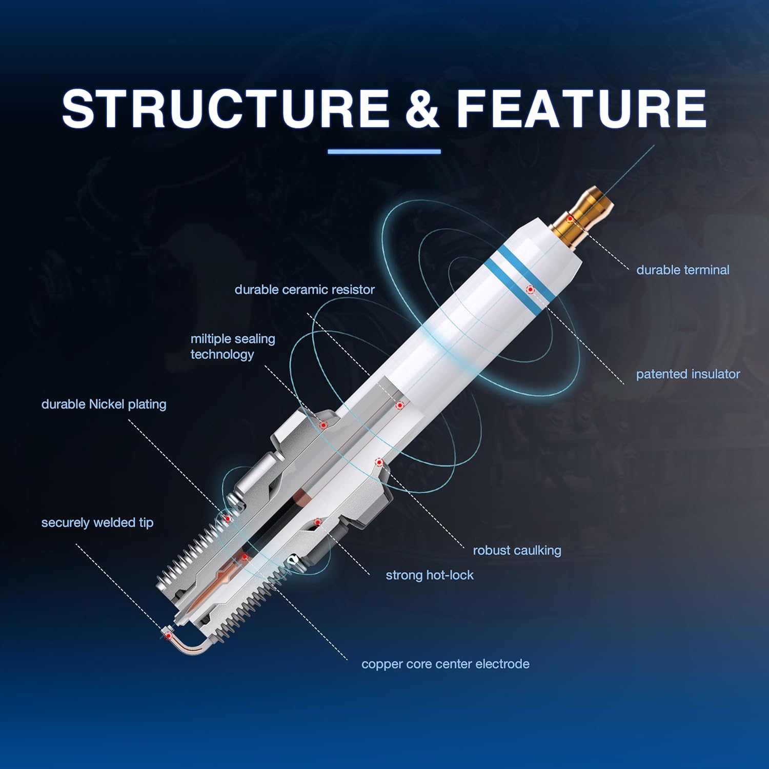 4 PK TORCH TORCH21 Spark Plug Replace for NGK DILFR7K9G Spark Plug, OEM Fits for Lexus